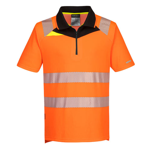 DX4 Warnschutz Polo Shirt mit Reißverschluss kurzarm - DX412