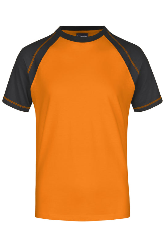 T-Shirt in sportlicher, zweifarbiger Optik - JN010