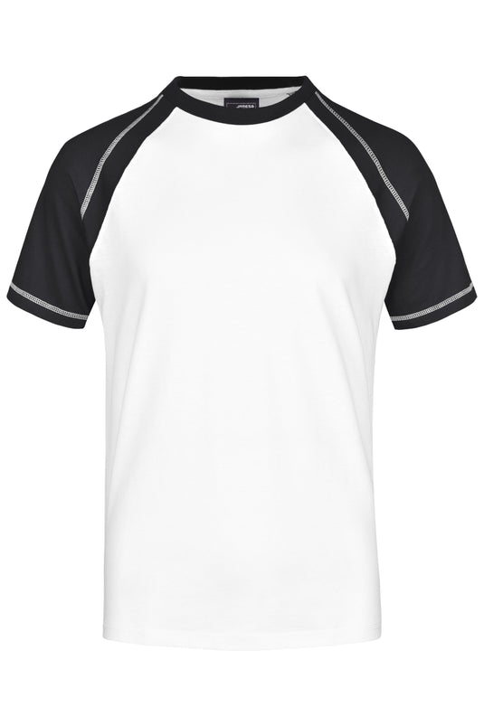 T-Shirt in sportlicher, zweifarbiger Optik - JN010