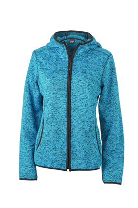 Kapuzenjacke aus Strickfleece in Melangeoptik - Damen - JN588