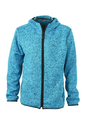 Kapuzenjacke aus Strickfleece in Melangeoptik - Herren - JN589