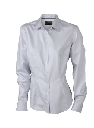 Bügelleichte Langarm Damen-Bluse für Business und City - JN615