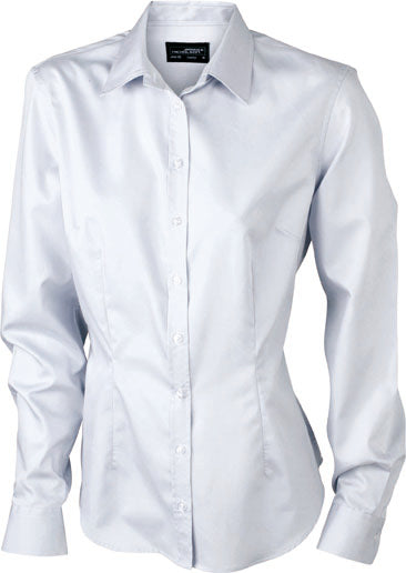 Bügelleichte Langarm Damen-Bluse für Business und City - JN615