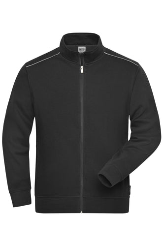 Sweat-Jacke mit Stehkragen und Kontrastpaspel - JN894