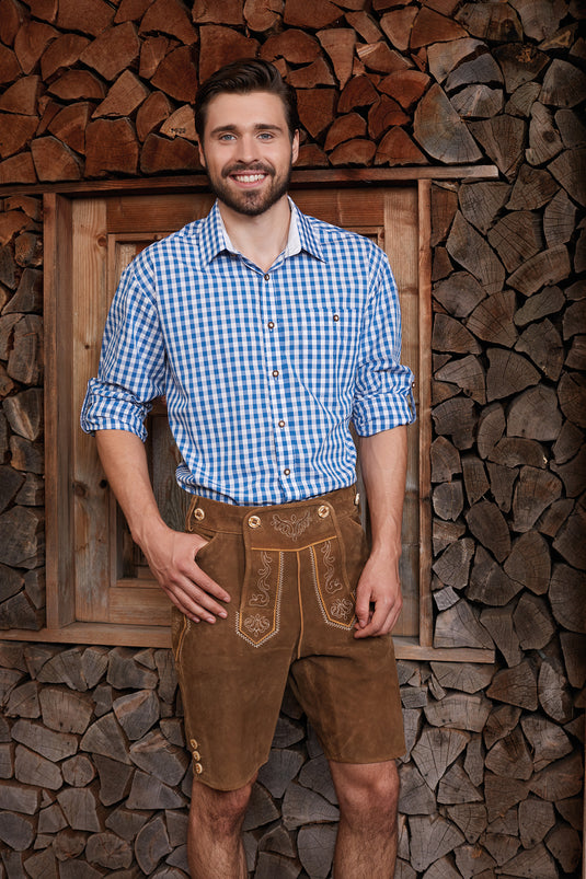 Damen-Bluse und Herren-Hemd im klassischen Trachtenlook - JN638