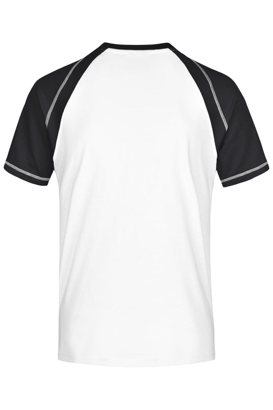 T-Shirt in sportlicher, zweifarbiger Optik - JN010