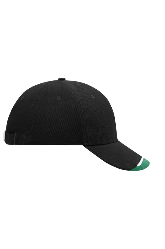 6 Panel Cap mit extravaganter, dreifarbiger Sandwich-Lösung - MB049