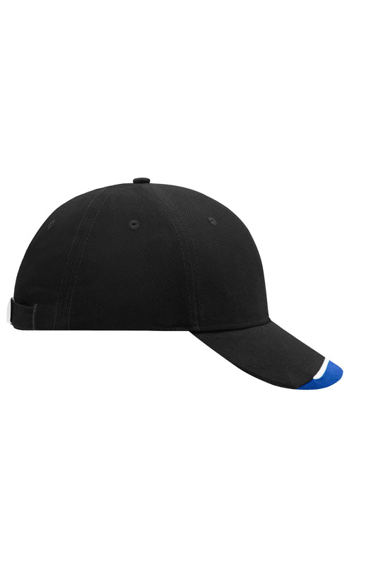 6 Panel Cap mit extravaganter, dreifarbiger Sandwich-Lösung - MB049