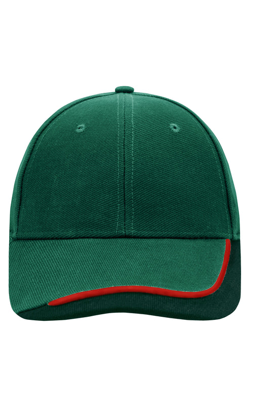 6 Panel Cap mit extravaganter, dreifarbiger Sandwich-Lösung - MB049